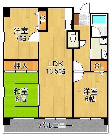 パストラール(3LDK/4階)の間取り写真