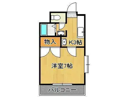 シャトー森Ⅴ(1K/4階)の間取り写真