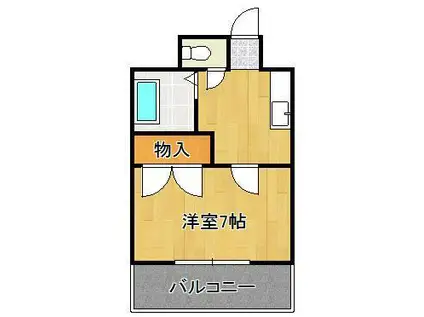 シャトー森Ⅴ(1K/5階)の間取り写真