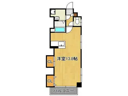 ベーシックビル(ワンルーム/3階)の間取り写真