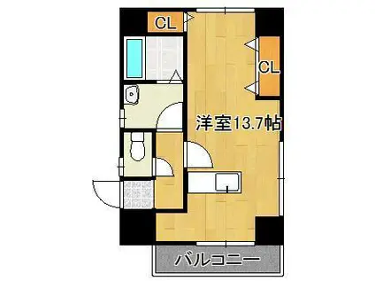 ベーシックビル(ワンルーム/6階)の間取り写真