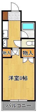 シティルーム金鶏(1K/4階)の間取り写真