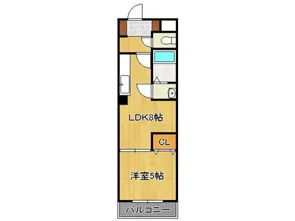 HAMIEL真鶴(1LDK/9階)の間取り写真