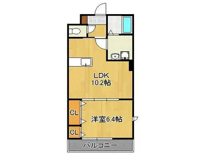 HAMIEL真鶴(1LDK/5階)の間取り写真