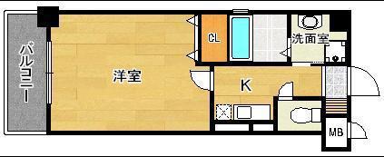 アンシャール(1K/3階)の間取り写真