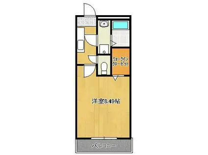 グランドゥール高峰(1K/1階)の間取り写真