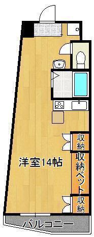 サンシティ日明(ワンルーム/2階)の間取り写真