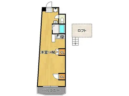 サンシティ日明(ワンルーム/7階)の間取り写真