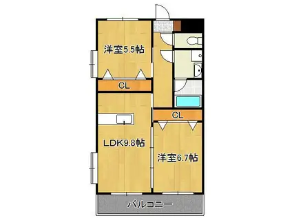 リード真鶴(2LDK/8階)の間取り写真