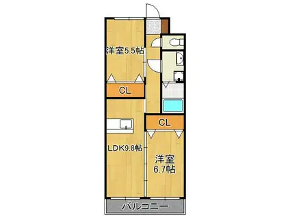 リード真鶴(2LDK/2階)の間取り写真