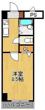 ギャラン南小倉(1K/3階)の間取り写真