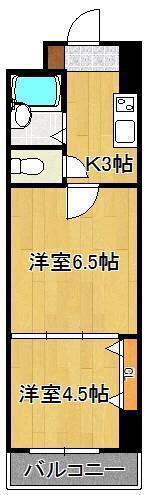 ギャラン南小倉(2K/8階)の間取り写真