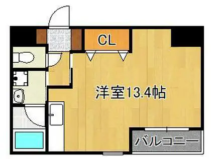 ベルベデール大門(ワンルーム/3階)の間取り写真