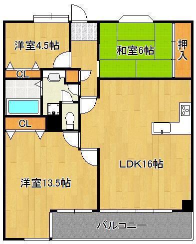 アーベインルネス大手町(3LDK/14階)の間取り写真