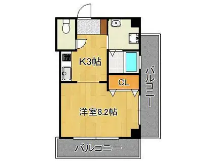 COCOメゾン(1K/2階)の間取り写真