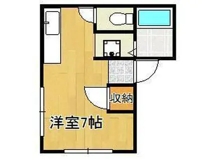 プレジールさかい(ワンルーム/1階)の間取り写真