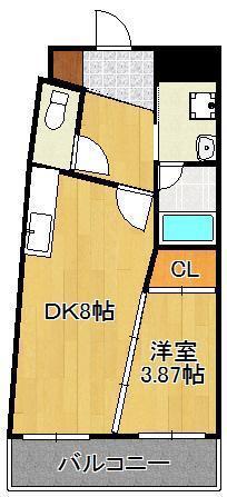 BRIS中井(1DK/2階)の間取り写真