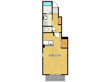 ベルム-ンA(ワンルーム/1階)の間取り写真