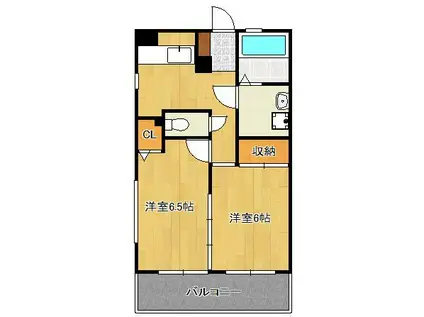 エクレール中井(2K/2階)の間取り写真