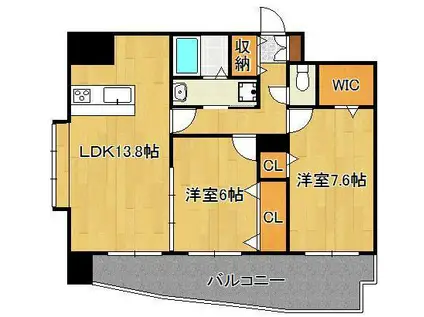 サンシャイン・マリンズ井堀(2LDK/10階)の間取り写真