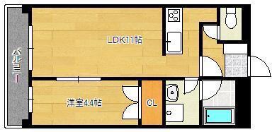 ZENS清水(1LDK/3階)の間取り写真