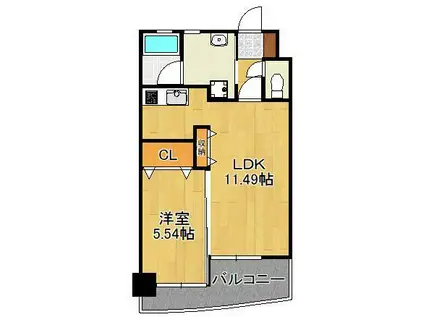 サンシャインⅡ(1LDK/8階)の間取り写真