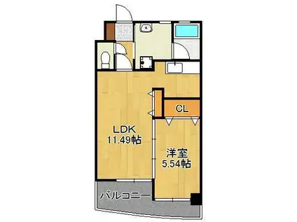 サンシャインⅡ(1LDK/7階)の間取り写真