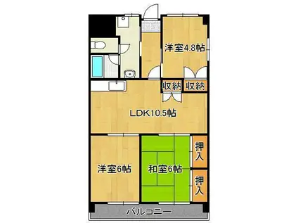 第17共立ビル(3LDK/5階)の間取り写真