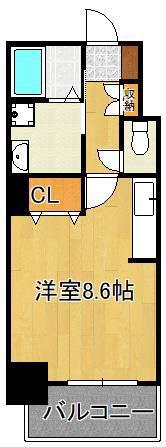 ベルガ南小倉(ワンルーム/2階)の間取り写真