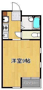 MOON下到津D棟(1K/1階)の間取り写真