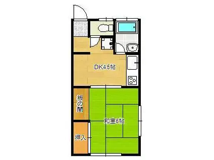 上田ハイツ(1DK/2階)の間取り写真