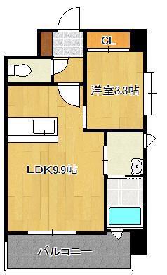 アンテス上到津(1LDK/7階)の間取り写真