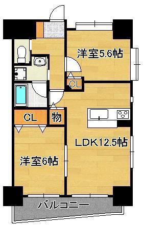 フェリーチェ中井けやき通(2LDK/2階)の間取り写真