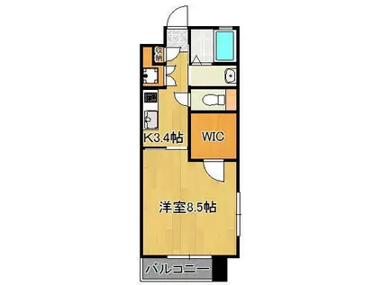 アクア清水(1K/2階)の間取り写真