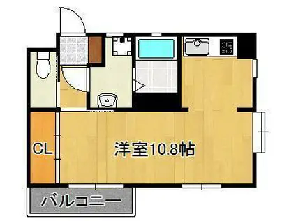 アクア清水(1K/3階)の間取り写真