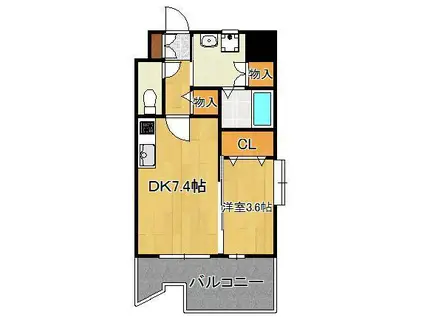 サンシャイン プリンセス 北九州(1DK/3階)の間取り写真