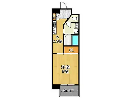 CASA・FLEUR(1K/2階)の間取り写真