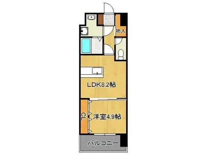 ビクトワール歯大前(1LDK/6階)の間取り写真