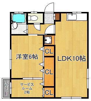 横野ビル(1SLDK/3階)の間取り写真
