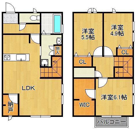 シンフォニア木町 A(3LDK/1階)の間取り写真