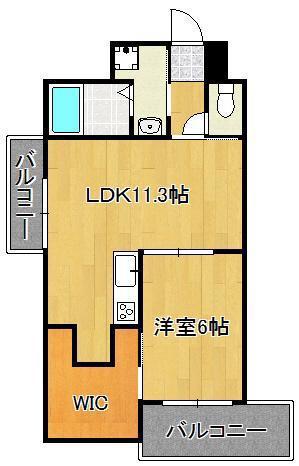 アヴァンセ井堀(1LDK/1階)の間取り写真