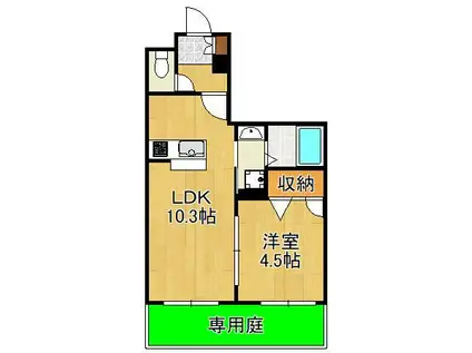 ラ・ポール中井(1LDK/1階)の間取り写真
