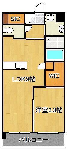 アミュゼ西小倉(1LDK/2階)の間取り写真