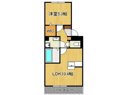 クラポンテMⅢ(1LDK/2階)の間取り写真