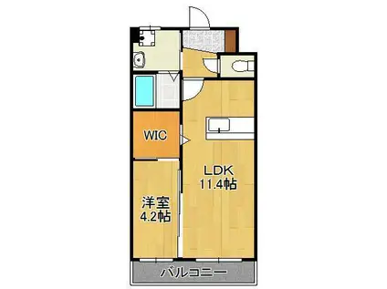 ギャラン竪町(1LDK/13階)の間取り写真