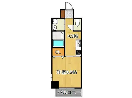 ピノ到津(1K/7階)の間取り写真