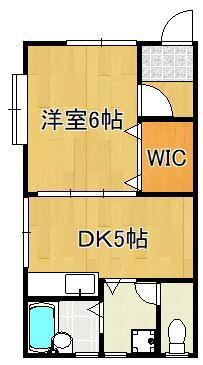 豊福ハイツ(1DK/1階)の間取り写真