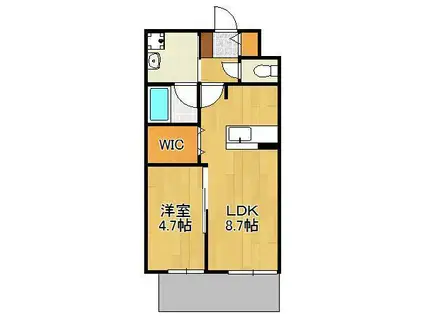 四季荘(1LDK/3階)の間取り写真