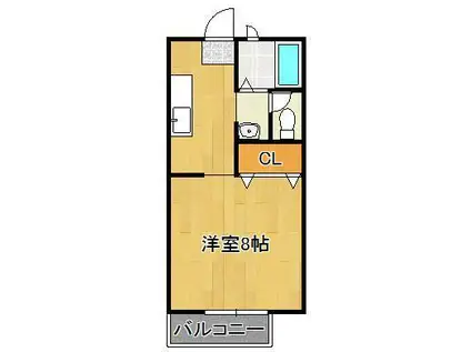 メゾン緑ヶ丘Ⅱ(1K/2階)の間取り写真