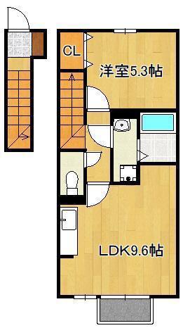 トレス日明壱番館(1LDK/2階)の間取り写真